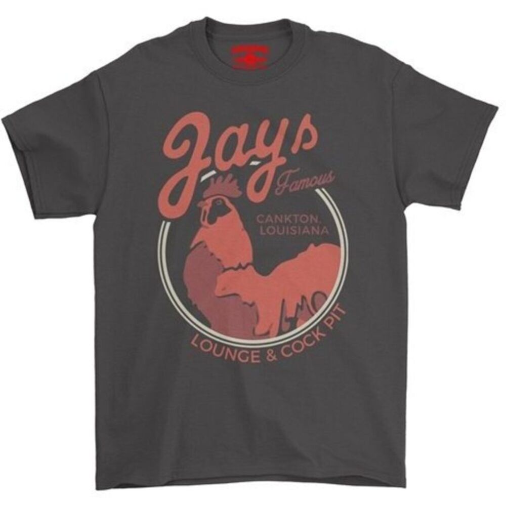Jay's Lounge & Cock Pit Louisiana - Heavy Cotton T-Shirt - Large Black Apparel